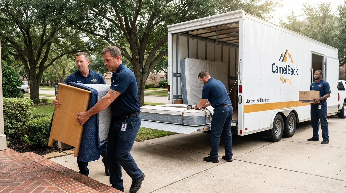 Crew loading residential truck for cross-state move from Missoula, MT